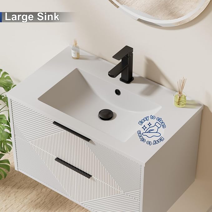 LUCKWIND 30" Floating Bathroom Vanity - Image 4