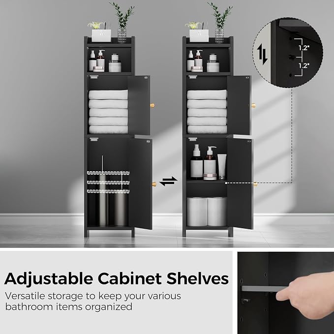 BEWISHOME Small Bathroom Cabinet, Bathroom Storage Cabinet - Image 4