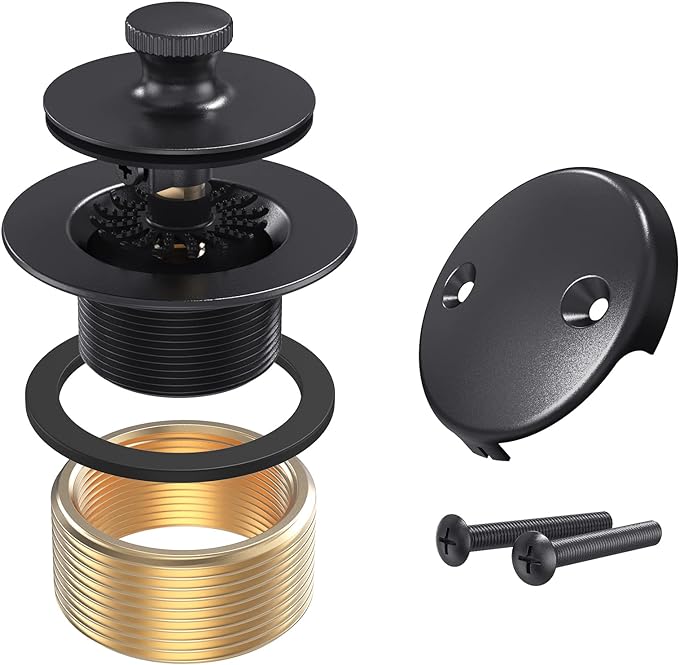 Matte Black Tub Drain and Overflow Kit, Replacement Bath Tub Drain Trim Set by Citymoor