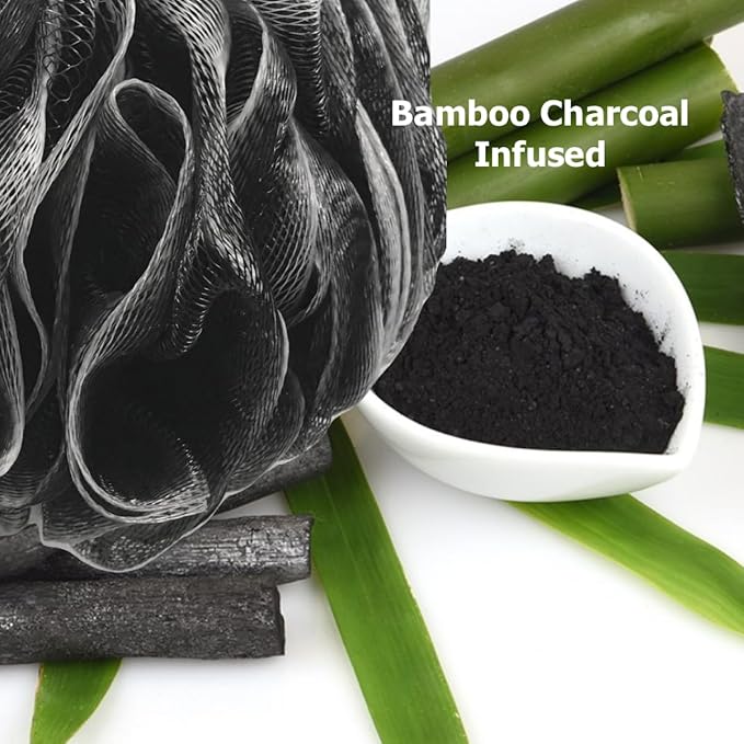 SHOWER BOUQUET Loofah-Charcoal Back-Scrubber & Bath-Sponge Set // 1 - Image 5