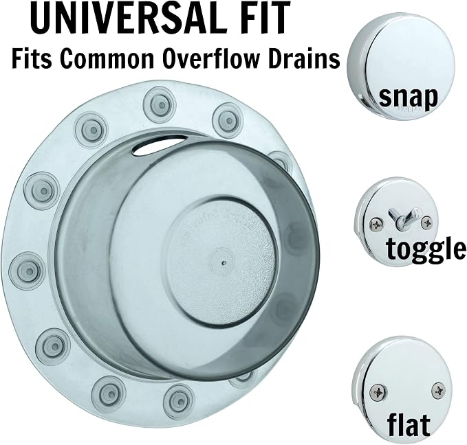 SlipX Solutions Bottomless Bath Overflow Drain Cover - Image 4