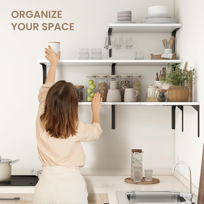 Fun Memories Floating Shelves for Wall, 12 Inch Deep Floating Shelves Set of 2 - Image 7