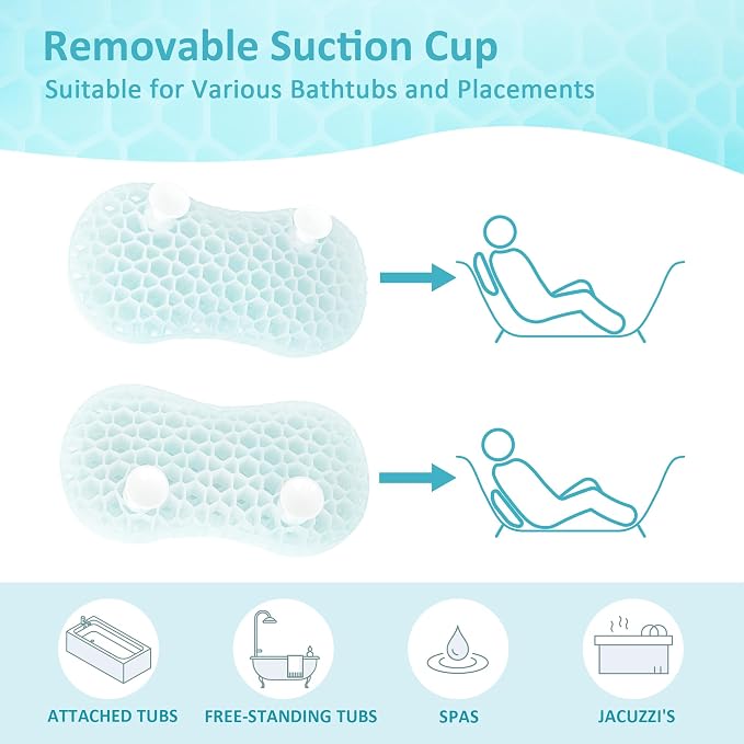 Sunlit Bath Jello Mini Gel Bath Pillows, Lumbar Pillow - Image 5