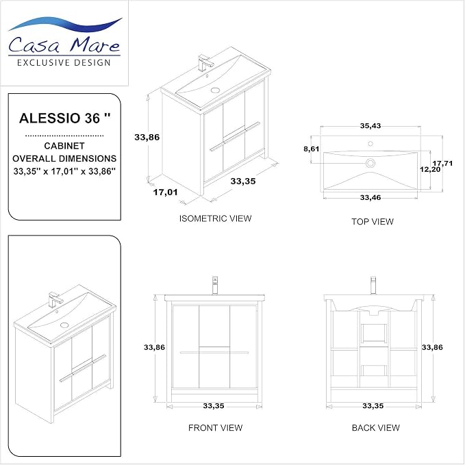 36 Inch Single Sink Bathroom Vanity - Image 3