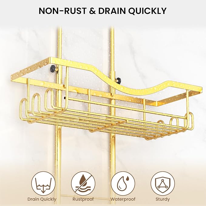 Shower Caddy Hanging Adjustable Shower Caddy, Rustproof Shower Organizer - Image 3