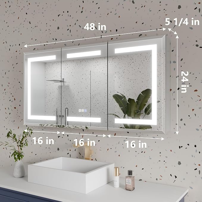 GroGro LED Lighted Bathroom Medicine Cabinet - Image 2
