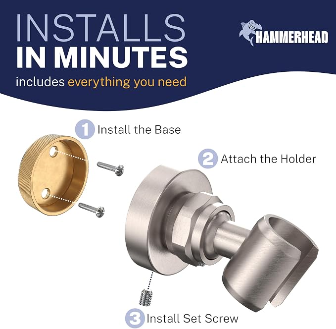 HammerHead Showers Solid Metal Handheld Showerhead Holder Wall Mount, - Image 5