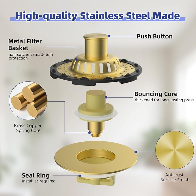 Metal 2 Pack Bathtub Drain Stopper - Image 6