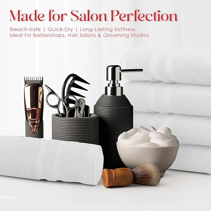 RIVERSIDE Pack of 24 Salon Towels Set – 16 x 26 Inches, 100% Ring Spun Cotton - Image 4