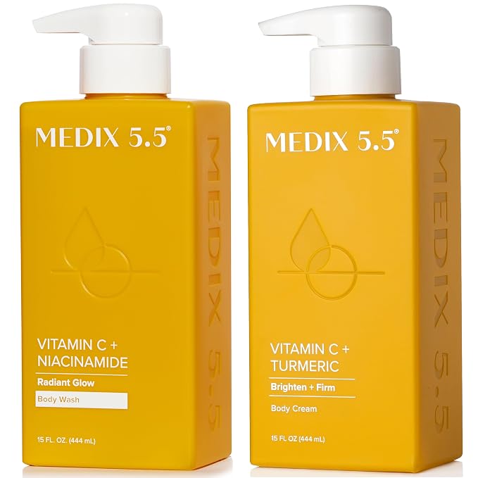 MEDIX Vitamin C Body Wash + Vitamin C Body Lotion & Face Moisturizer 2PC Skin by Medix55