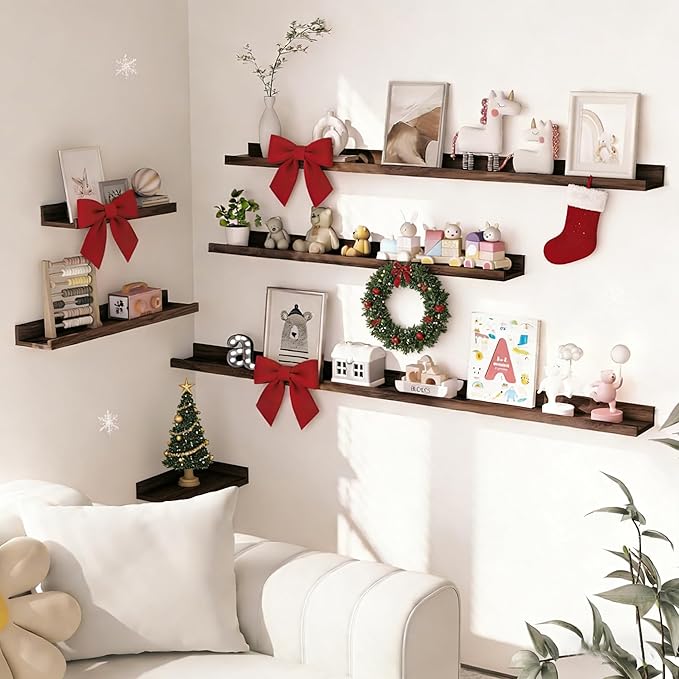 Heimlove Picture Ledge Shelf, Floating Shelves Set of 2, 36 Inches Picture Shelf - Image 4