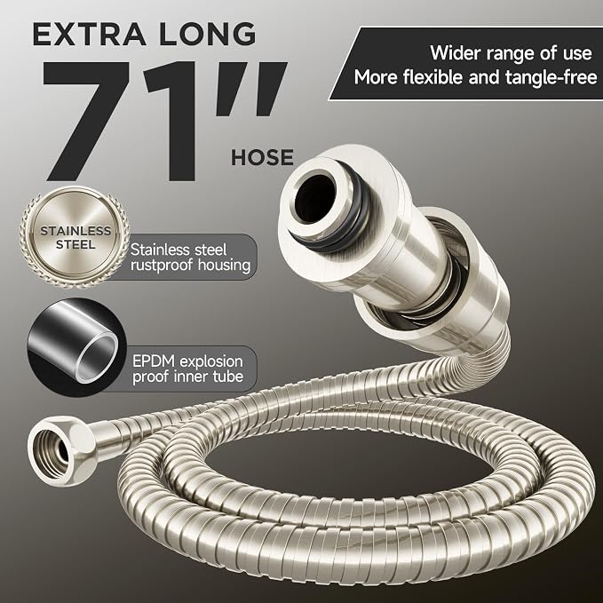 Veken Wide Brushed Nickel Rain Shower Head - Image 5