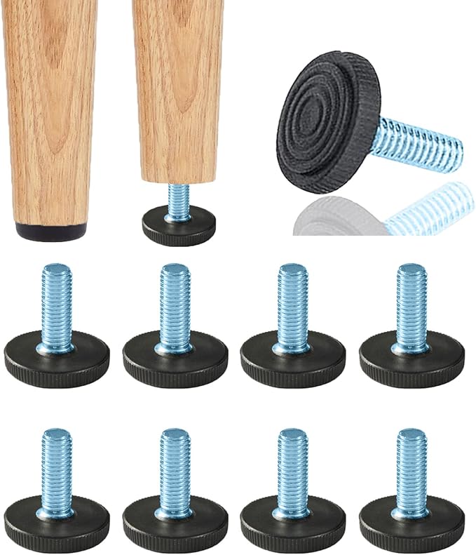 8 PCS M6 Thread Adjustable Furniture Levelers Screw in Threaded, Adjustable by WAFJAMF