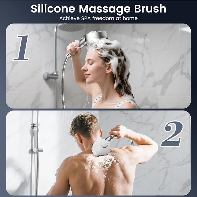 Filtered Shower Head with Handheld, High Pressure 4 Spray Mode Showerhead with - Image 7