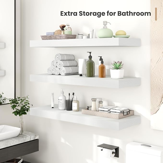 Heimlove 12" Deep Floating Shelves, 36 x 12 Inch Wall Mounted Long Floating - Image 6