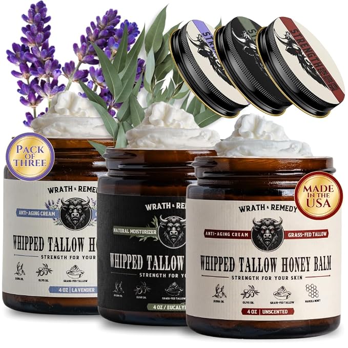 Organic Beef Tallow for Skin - 4 OZ — Grass Fed Beef Tallow for face + Body — by WrathRemedy