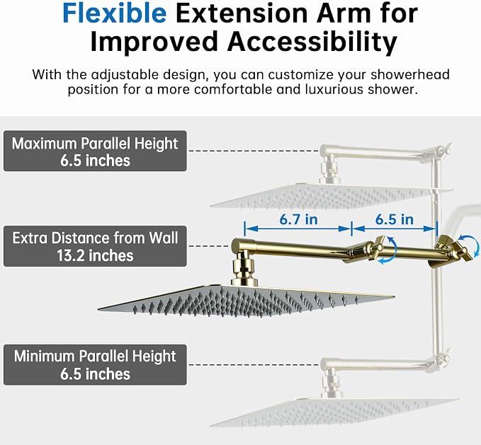 G-Promise All Metal 10 Inches Rainfall Shower Head - Image 4