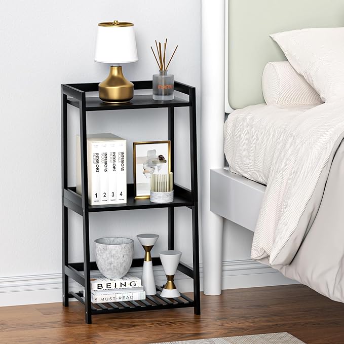 3 Tier Bamboo Bathroom Shelves, Ladder Shelf - Image 5