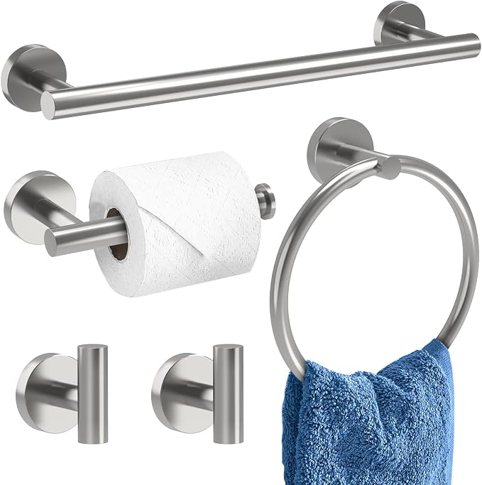 Brushed Nickel Bathroom Accessories, Bathroom Hardware Set, SUS304 Stainless by DIYMyHome