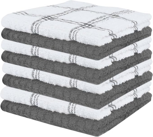 DAN RIVER Premium Dish Cloth 100% Cotton 12 X 12 Inches |Pack of 8|-Ultra Soft by DanRiver