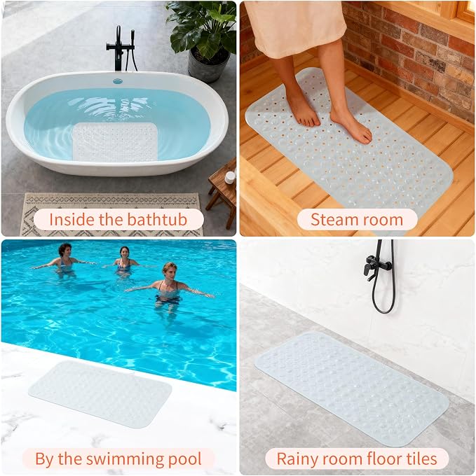 Anti-Slip Bathtub Shower mat, 27.5×14.5（Approximately 70×37cm） inch Soft - Image 6