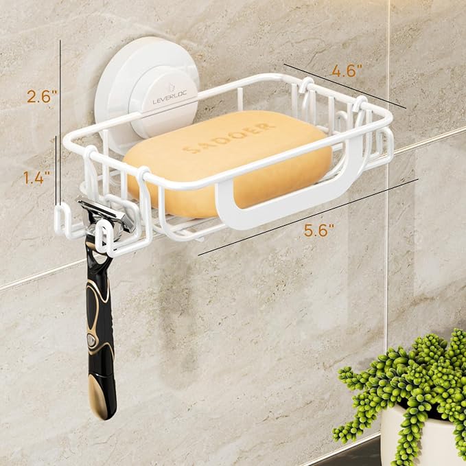 LEVERLOC Soap Holder Dish with Hooks - Image 8