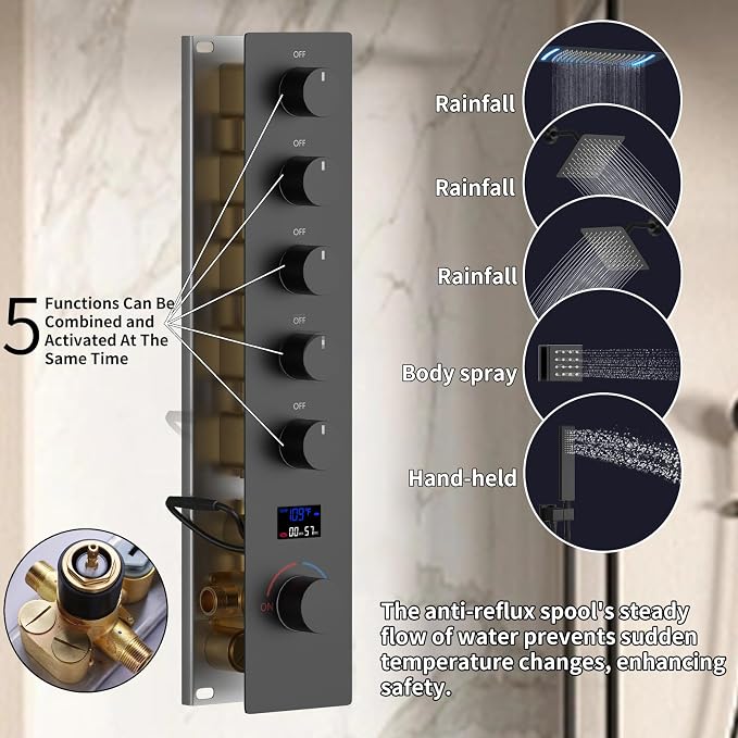 Shower System 16X26 inch Ceiling Mounted Shower Faucet Set - Image 3