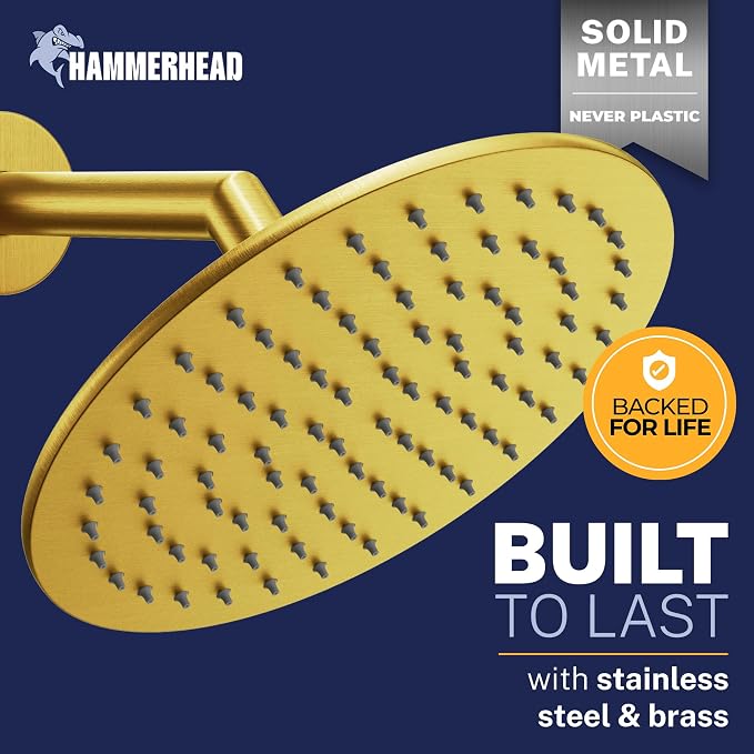 HammerHead Showers Solid Metal Round 8 Inch Rainfall Shower Head, High Flow - Image 2