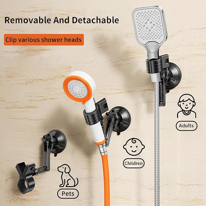 Adjustable Shower Head Holder, Strong Suction Cup Handheld Shower Wand Holder - Image 2