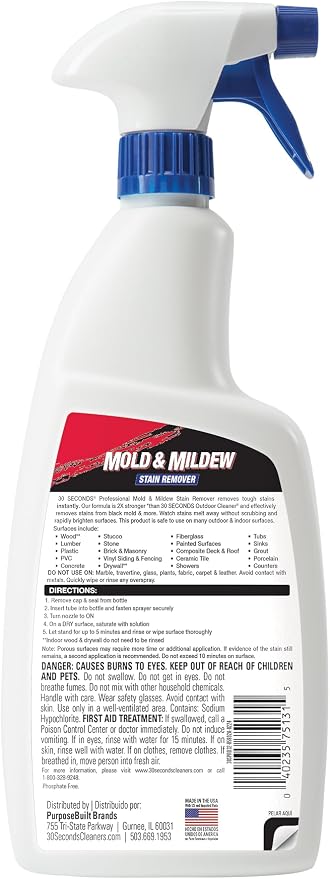 30 SECONDS Pro Mold and Mildew Stain Remover | Scrub Free | Brighter Results - Image 8