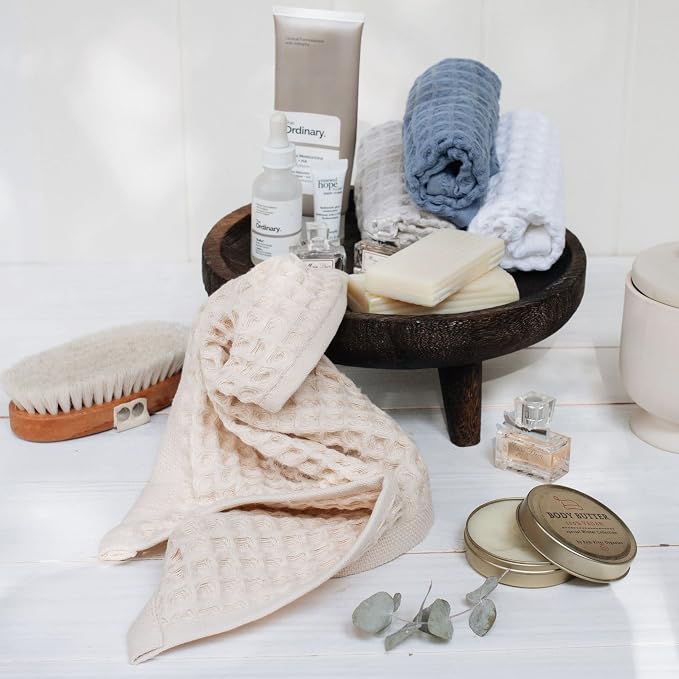 sea me at home Waffle Washcloths Set, 100% Turkish Cotton - Image 7