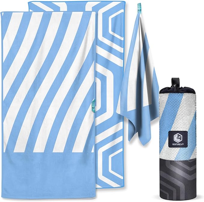 VENTURE 4TH Microfiber Beach Towel: Quick-Dry, Sandproof and Lightweight by VENTURE4TH