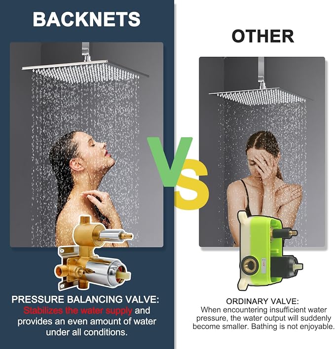 Solid Brass 3 Way Round Pressure Balancing Mixer Shower Valve Replacement Wall - Image 7