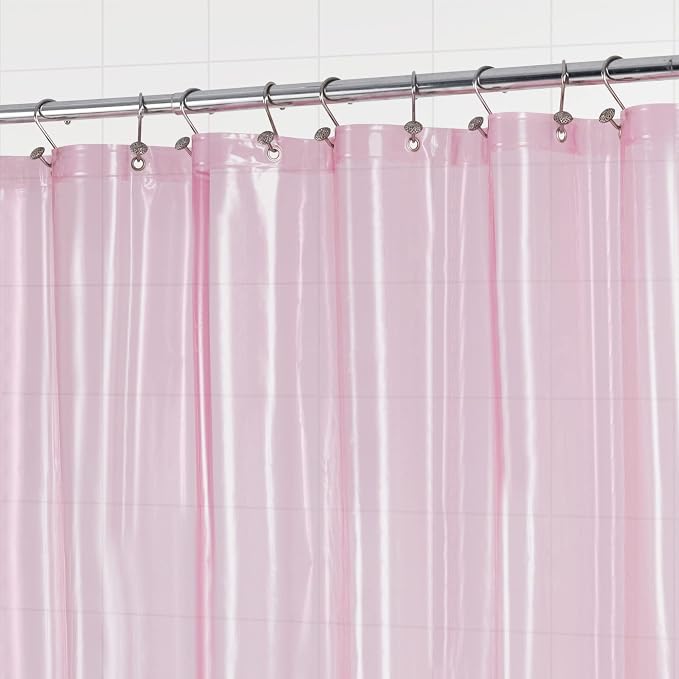 Barossa Design Extra Long Clear Pink Shower Curtain Liner - Image 4