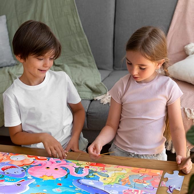 Jumbo Floor Puzzle for Kids Underwater Jigsaw Large Puzzles 48 Piece for - Image 5