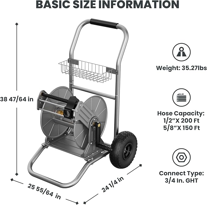 Giraffe Tools Garden Hose Reel Cart - Image 7
