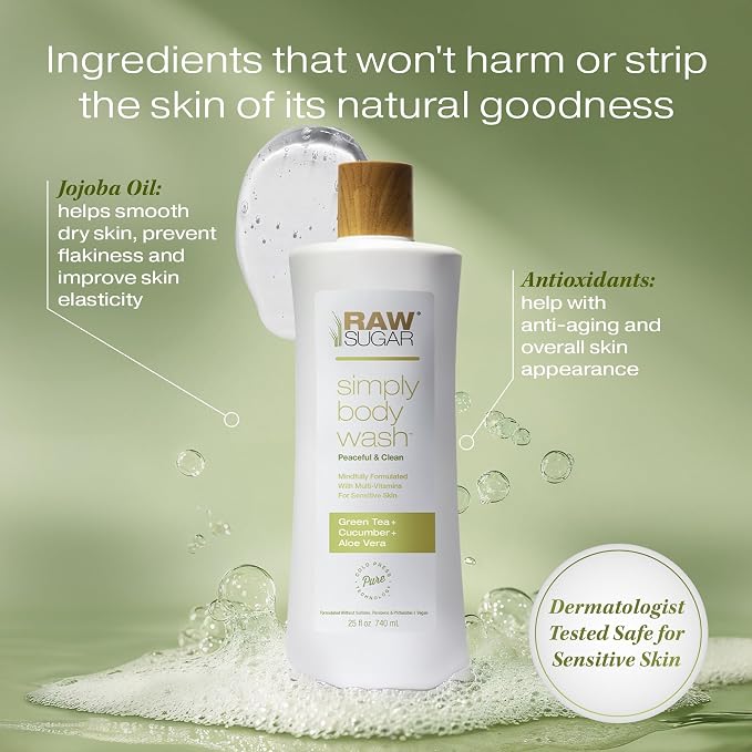 RAW SUGAR Sensitive Skin Simply Body Wash - Image 3