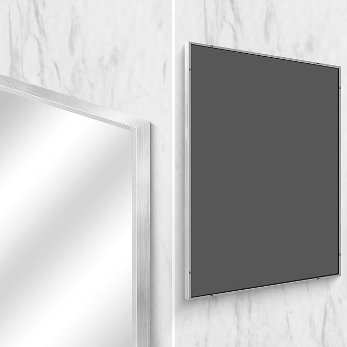 BONEWEI Silver Bathroom Mirror, 36x48 inch Wall Mirror - Image 6