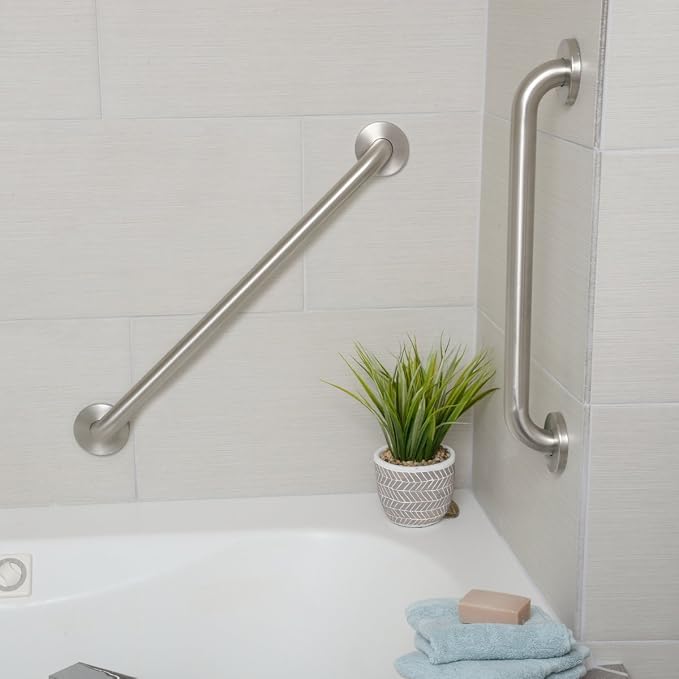 Amazon Basics Bathroom Handicap Safety Grab Bar, 42 Inch Length, 1.25 Inch - Image 3