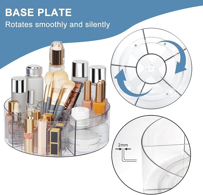 360° Rotating Makeup Organizer, Bathroom Counter, Spinning Cosmetic Storage - Image 4