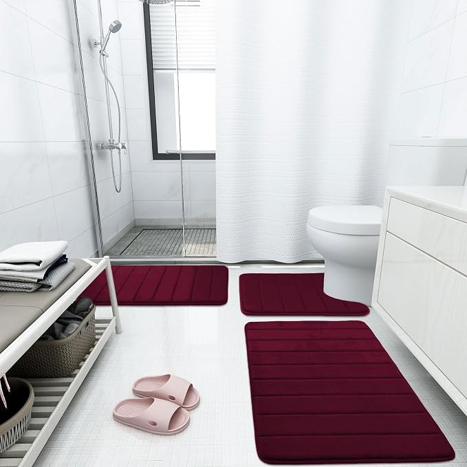 Buganda Memory Foam Bath Mat, Ultra Soft and Non-Slip Bathroom Rugs, Water - Image 9