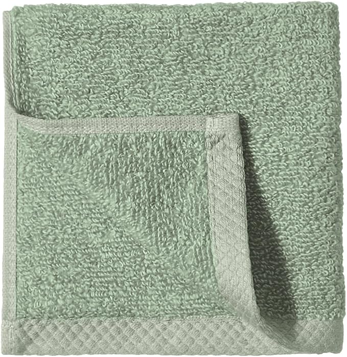 Amazon Basics Cotton Washcloths, Seafoam Green - Image 2