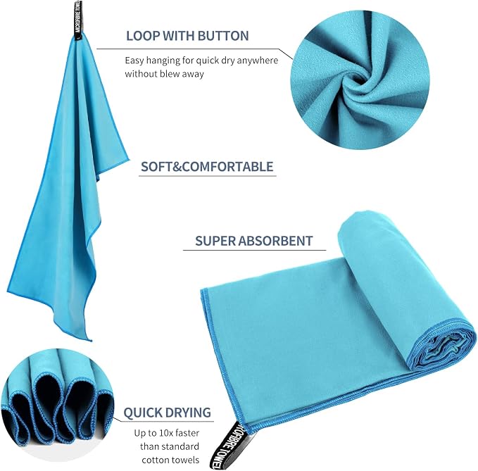 Microfiber Travel Towel, Soft Lightweight Quick Dry Towel, Super Absorbent - Image 5