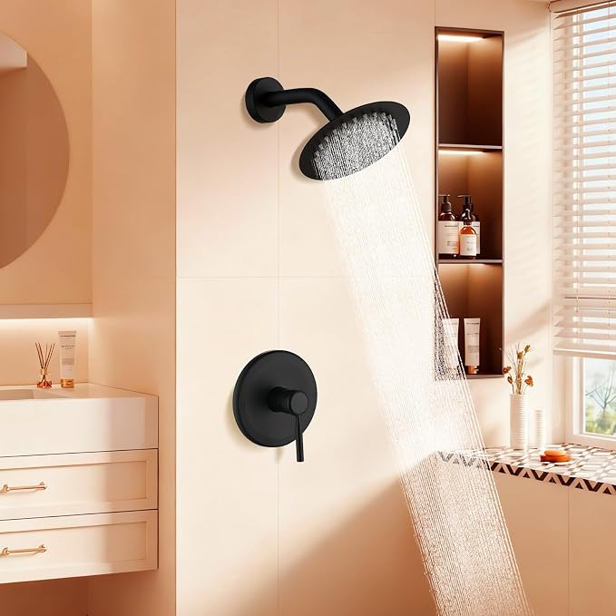 Matte Black Shower Faucet Set - Image 8