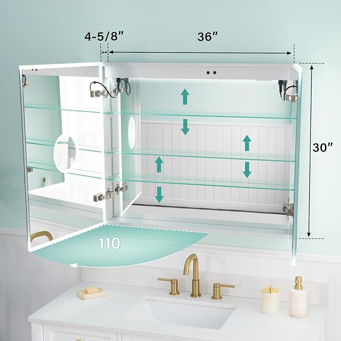 WELLFOR 36" X 30" Medicine Cabinet - Image 2