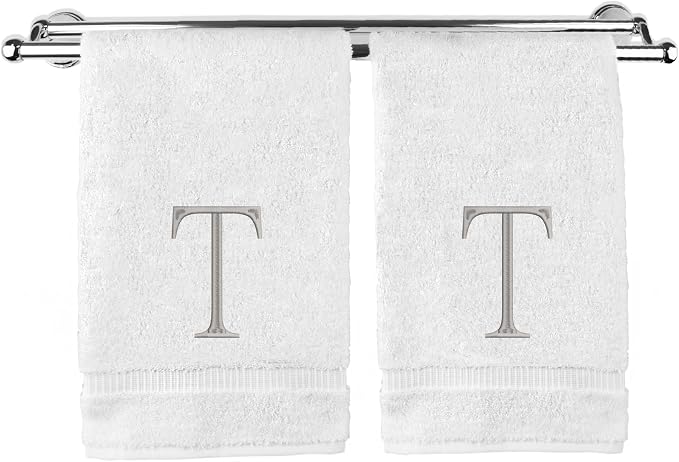 Monogrammed Hand Towel, Personalized Initial Gift, Extra Absorbent 100% Turkish by BareCotton