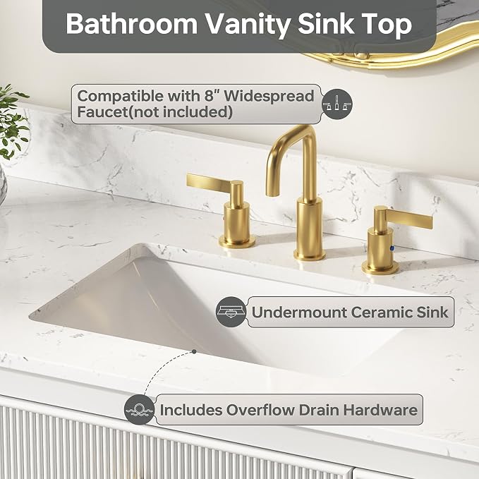 48 Inch Bathroom Vanity with Sink, Undermount Single Sink Vanity with - Image 4