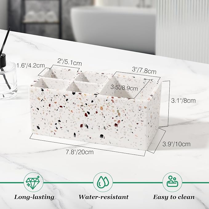 Luxspire Toothbrush Holder for Bathroom, 5 Slots Bathroom Counter Organizer - Image 5