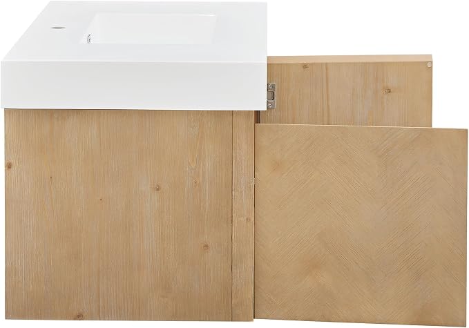 36 Inch Floating Sink Bathroom Vanity Wall Mount Single Vanities Overflow - Image 8