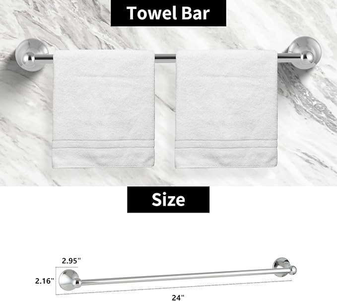4 Piece Bathroom Hand Towel Holder Set, Adjustable Towel Racks - Image 8